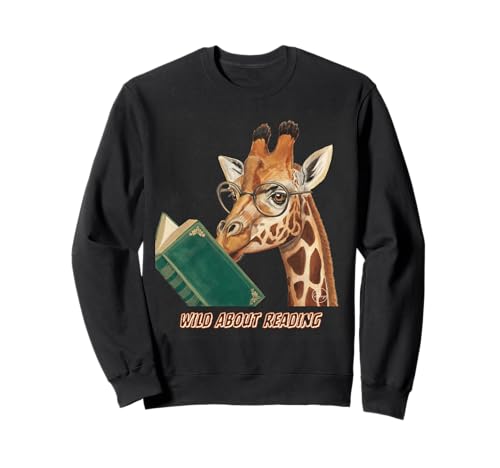 Giraffe Reading Book Eyeglasses Animals Teachers Zoo Sweatshirt