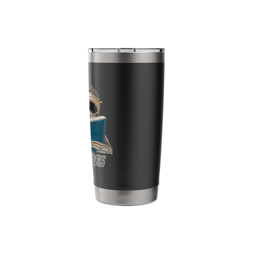 Sloth Vibes Reading Coffee Lover Eyeglass Wearing Animal Stainless Steel Insulated Tumbler
