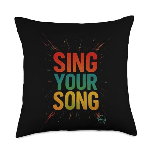 Sing Your Song Inspirational Quote Motivational Street Art Throw Pillow