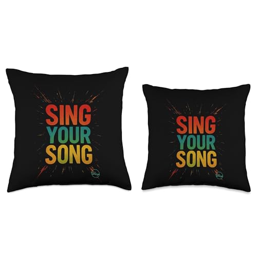 Sing Your Song Inspirational Quote Motivational Street Art Throw Pillow