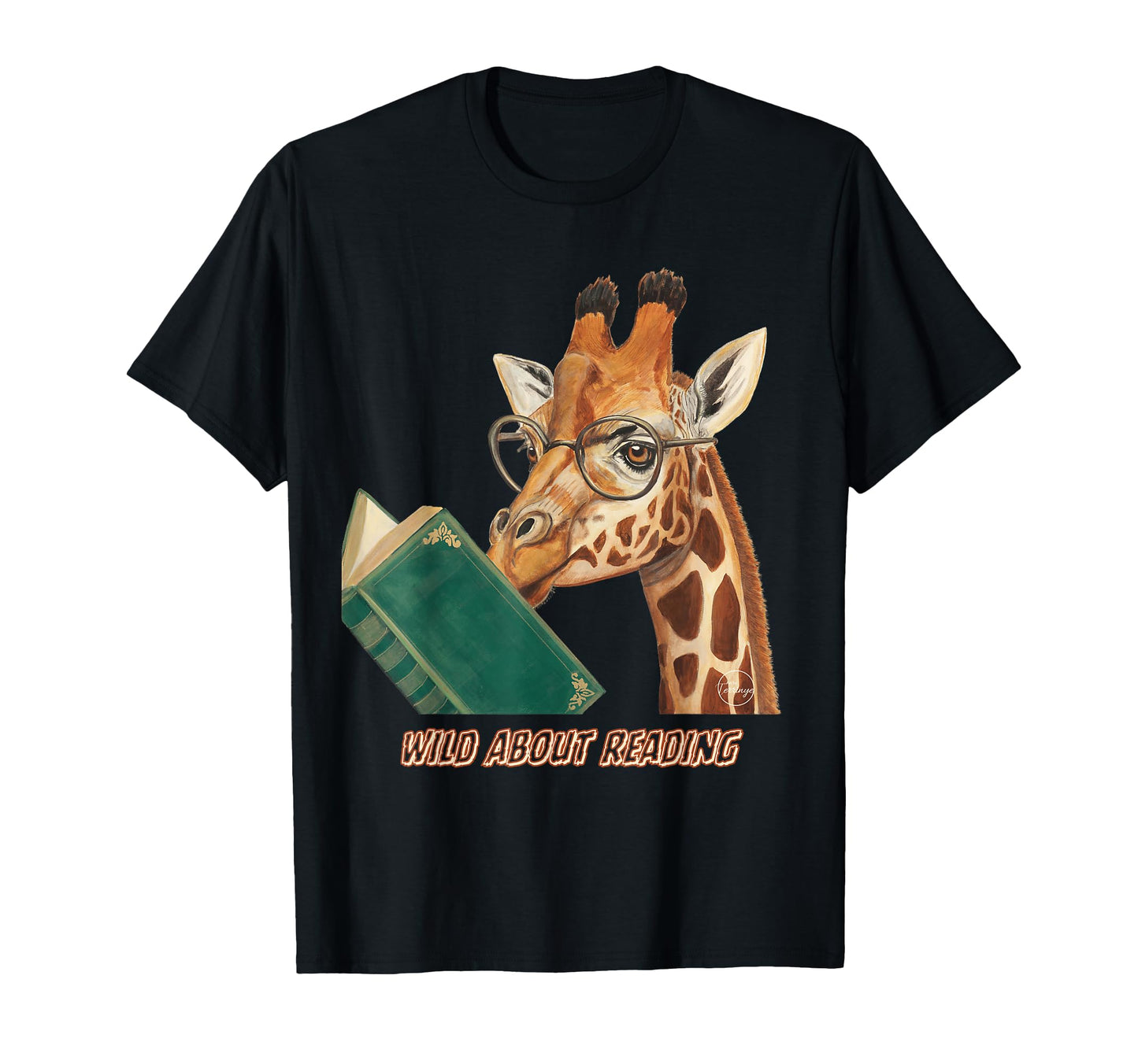 Giraffe Reading Book Eyeglasses Animals Teachers Zoo T-Shirt