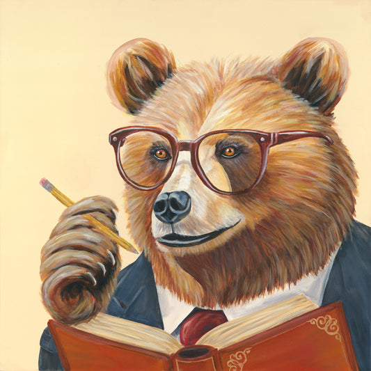 Bear "The Scholarly Reader" Print