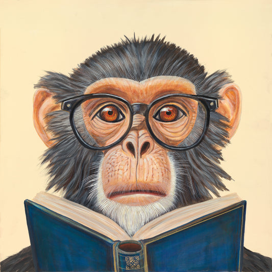 Monkey "The Inquisitive Reader" Print