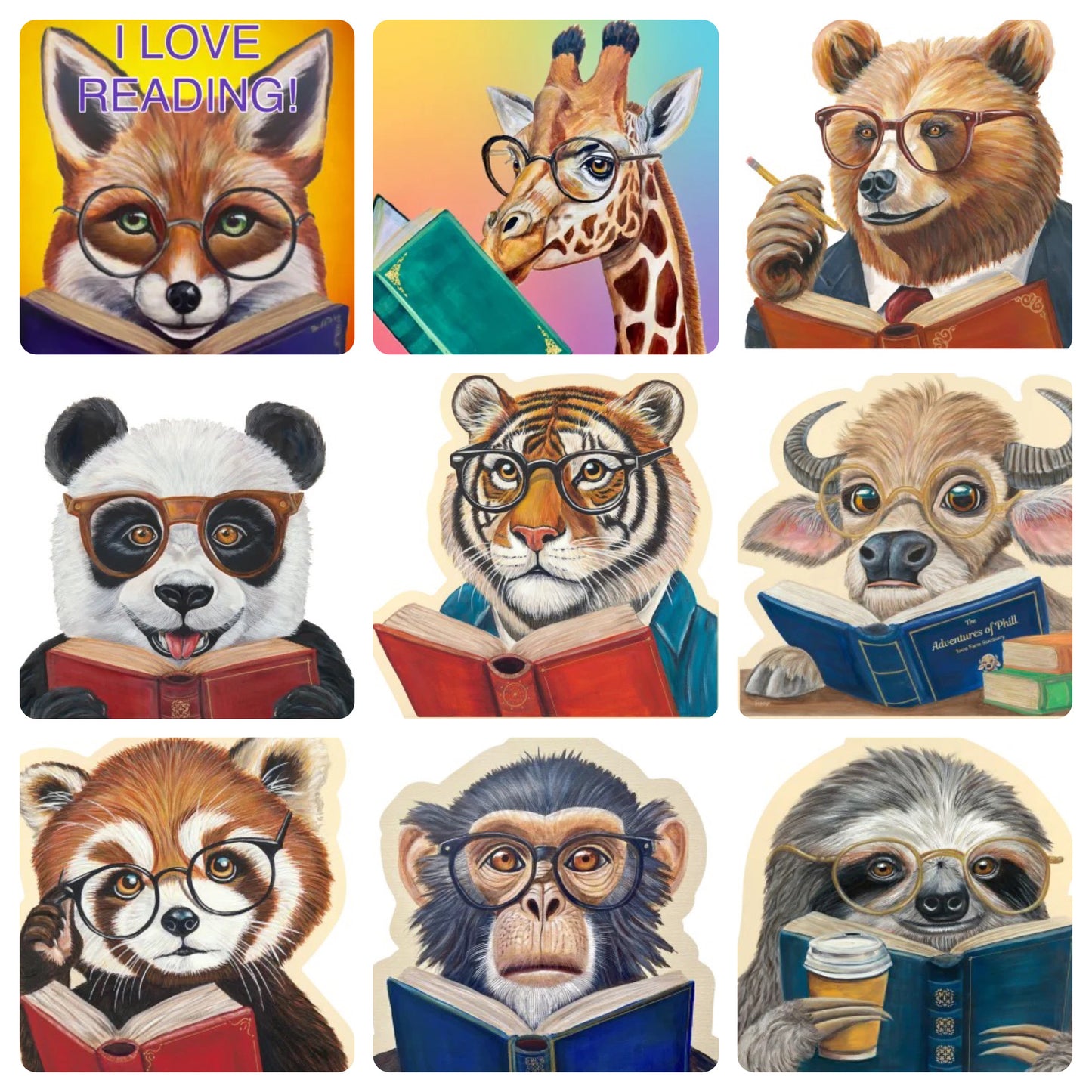 Stickers " Wild About Reading" Series