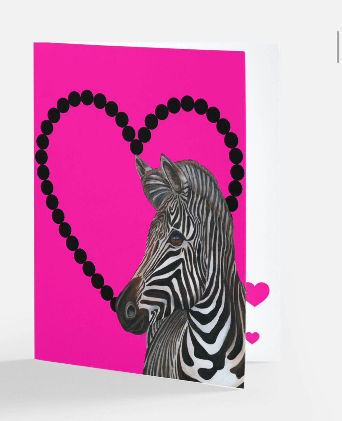 Pink Zebra Valentine Card