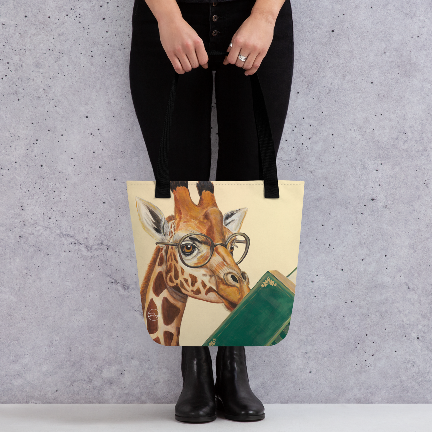 Giraffe, The Lofty Reader Tote bag