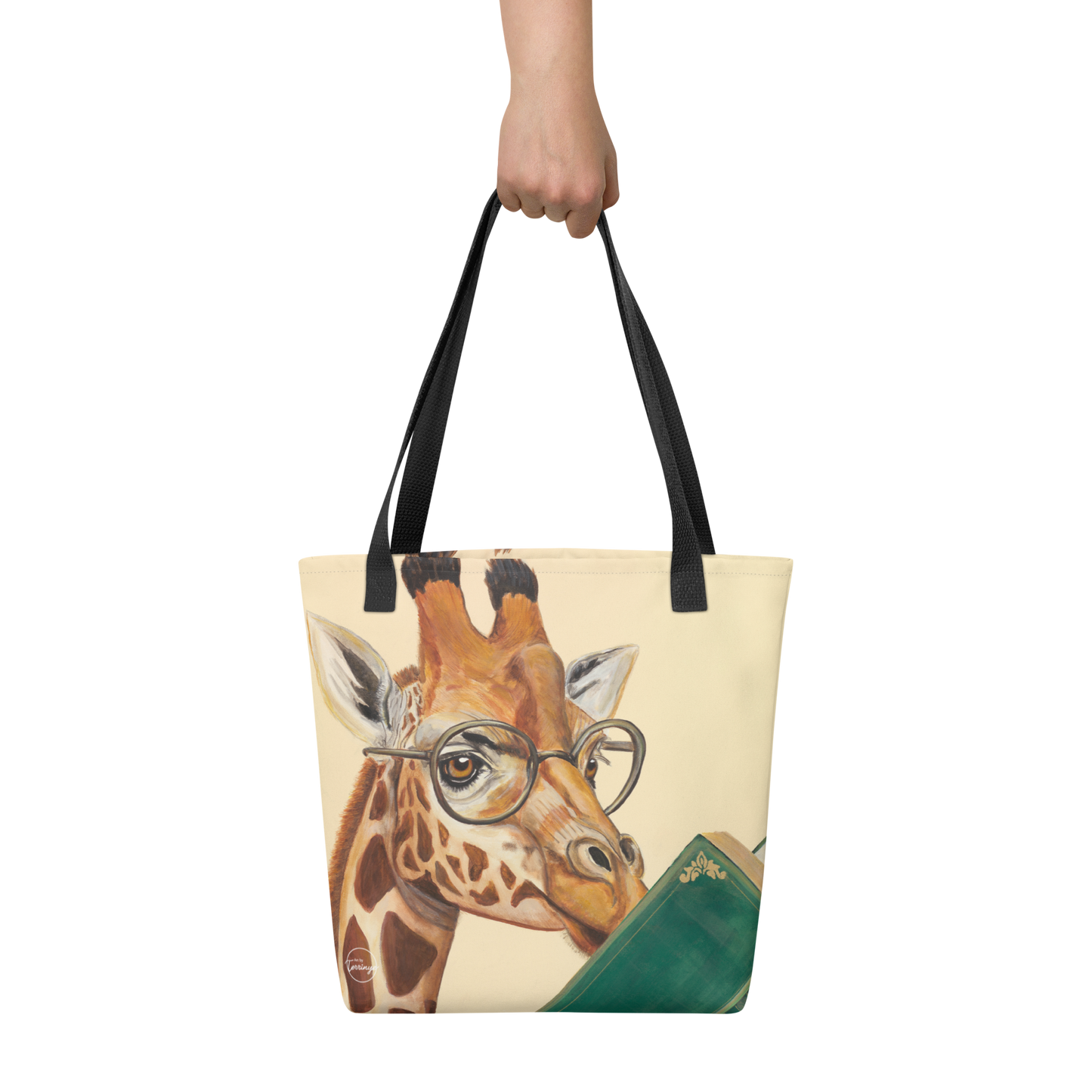 Giraffe, The Lofty Reader Tote bag