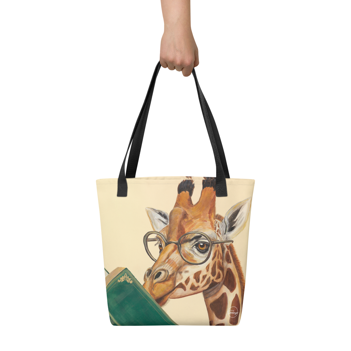 Giraffe, The Lofty Reader Tote bag