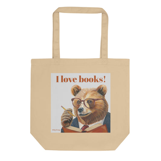 The Scholarly Bear,  I Love Books Eco Tote Bag